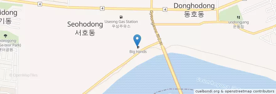 Mapa de ubicacion de Big Hands en Korea Selatan, Daegu, 동구, 안심동.