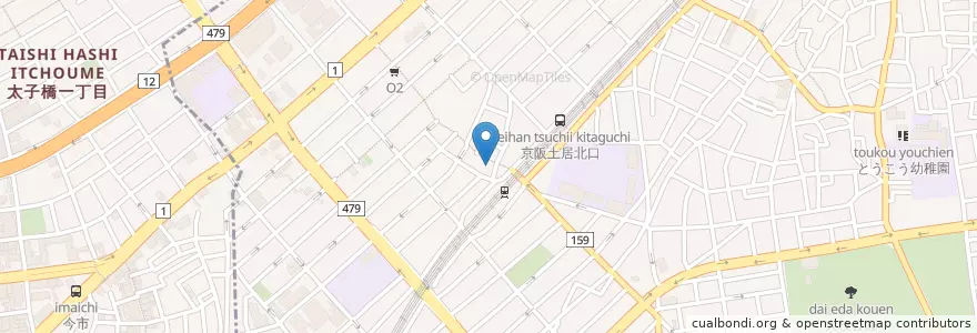 Mapa de ubicacion de えびすや en 日本, 大阪府, 守口市, 大阪市, 旭区.