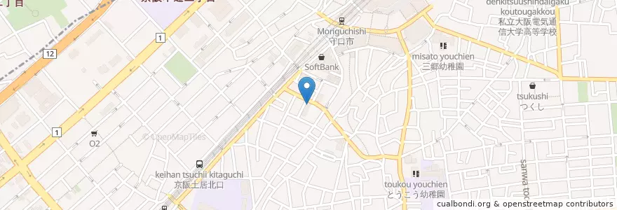 Mapa de ubicacion de かっぱ en Jepun, 大阪府, 守口市.