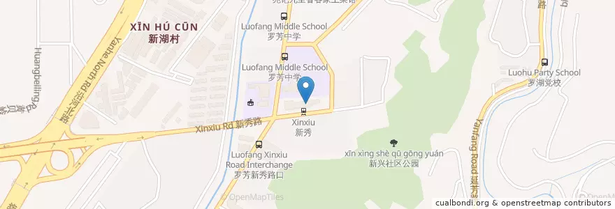 Mapa de ubicacion de 招商银行 en 中国, 广东省, 深圳市, 罗湖区, 黄贝街道.