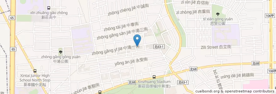 Mapa de ubicacion de 四神湯控肉飯 en Taiwán, Nuevo Taipéi, 新莊區.