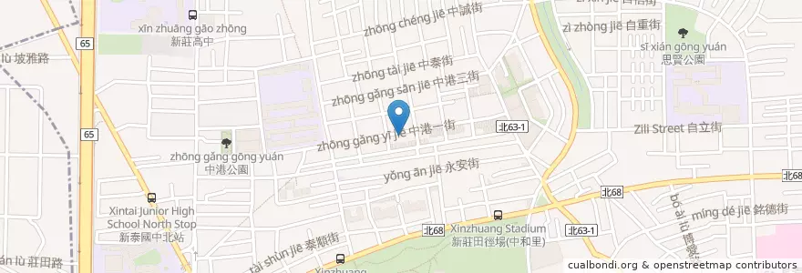 Mapa de ubicacion de 卍 鹽酥雞滷味素食 en Тайвань, Новый Тайбэй, 新莊區.