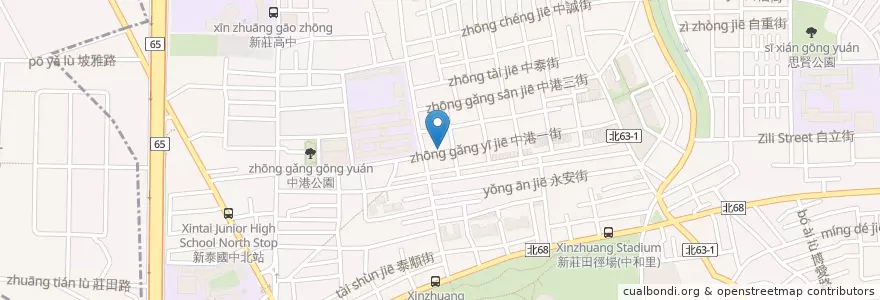 Mapa de ubicacion de 周家古早味 en Тайвань, Новый Тайбэй, 新莊區.