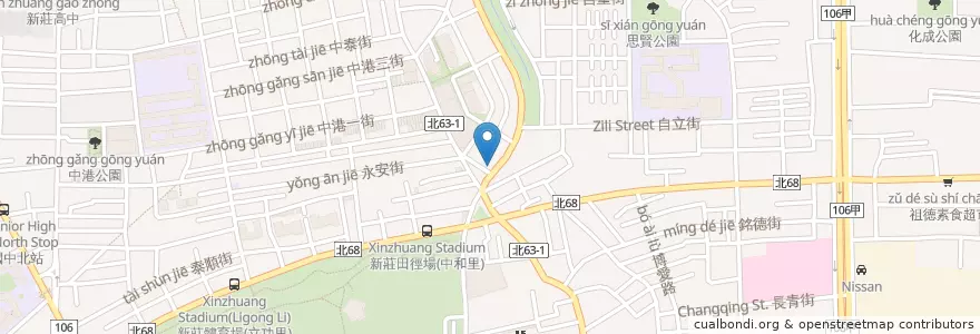Mapa de ubicacion de 小上海湯包牛肉麵水餃 en تایوان, 新北市, 新莊區.