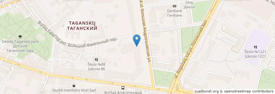 Mapa de ubicacion de Творчество en Rusia, Центральный Федеральный Округ, Москва, Центральный Административный Округ, Таганский Район.