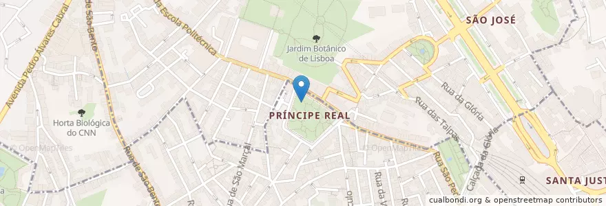 Mapa de ubicacion de A Esplanada do Príncipe Real en Portugal, Metropolregion Lissabon, Lissabon, Großraum Lissabon, Lissabon.
