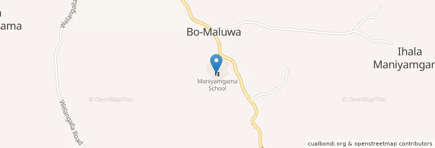 Mapa de ubicacion de Maniyamgama School en Sri Lanka, සබරගමුව පළාත, කෑගල්ල දිස්ත්‍රික්කය.