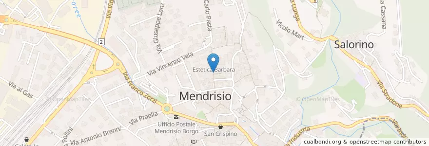 Mapa de ubicacion de Bar Mezzaluna en 스위스, Ticino, Distretto Di Mendrisio, Circolo Di Mendrisio, Mendrisio.