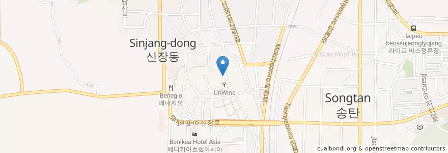 Mapa de ubicacion de 커피몰 en Corea Del Sur, Gyeonggi, 평택시.