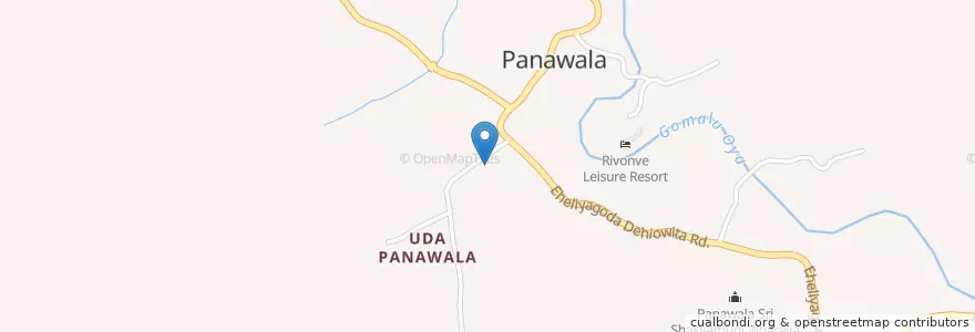 Mapa de ubicacion de Panawala Ayurveda Hospital en سريلانكا, සබරගමුව පළාත, කෑගල්ල දිස්ත්‍රික්කය.