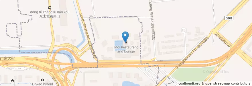 Mapa de ubicacion de Moi Restaurant and lounge en 中国, 北京市, 河北省, 东城区.