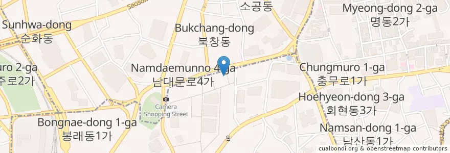 Mapa de ubicacion de 홍복 (Hong-bok) en Güney Kore, Seul, 중구.