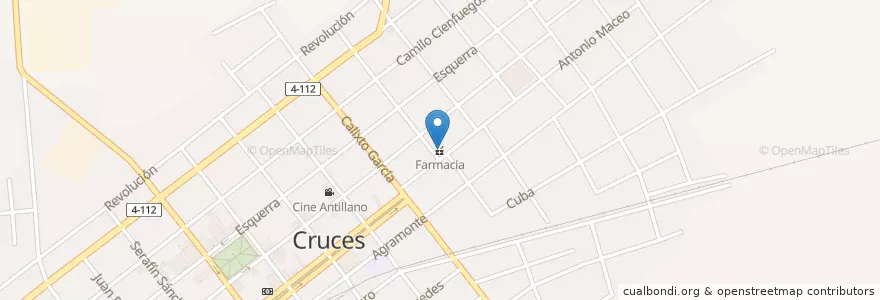 Mapa de ubicacion de Farmacia en 쿠바, Cienfuegos, Cruces.