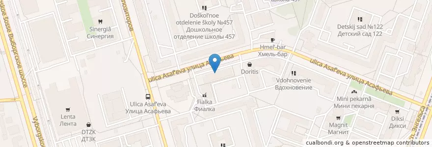 Mapa de ubicacion de Доктор Борменталь en Russland, Föderationskreis Nordwest, Oblast Leningrad, Sankt Petersburg, Wyborger Rajon, Округ Шувалово-Озерки.