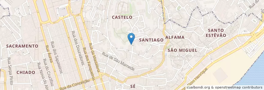 Mapa de ubicacion de Wine Bar do Castelo en ポルトガル, Lisboa, Grande Lisboa, リスボン, Santa Maria Maior.
