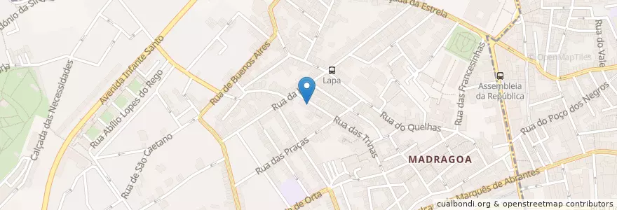 Mapa de ubicacion de Clube dos Jornalistas en 포르투갈, Área Metropolitana De Lisboa, Lisboa, Grande Lisboa, 리스본, Estrela.