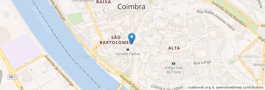 Mapa de ubicacion de Nata en پرتغال, Centro, Baixo Mondego, Coimbra, Coimbra, Sé Nova, Santa Cruz, Almedina E São Bartolomeu.