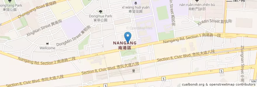 Mapa de ubicacion de 南港區行政中心地下停車場 en Taiwan, Nuova Taipei, Taipei, Distretto Di Nangang.