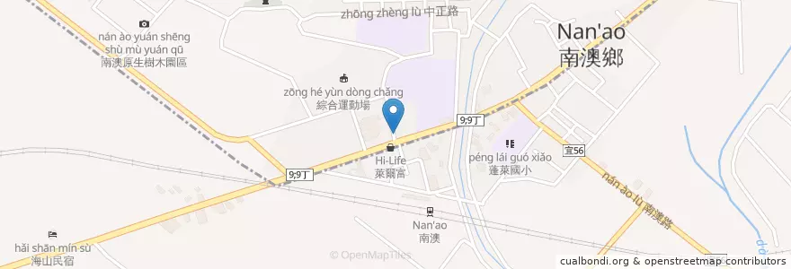 Mapa de ubicacion de 歇腳亭 en تايوان, مقاطعة تايوان, 宜蘭縣, 蘇澳鎮.