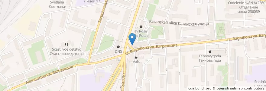 Mapa de ubicacion de Obama Pizza en Russie, District Fédéral Du Nord-Ouest, Oblast De Kaliningrad, Городской Округ Калининград.