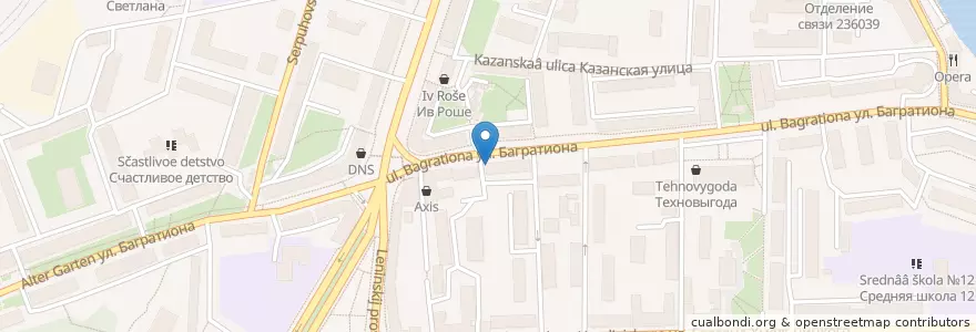 Mapa de ubicacion de Круассан кафе en Russland, Föderationskreis Nordwest, Oblast Kaliningrad, Городской Округ Калининград.