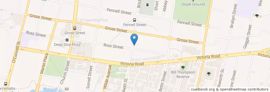 Mapa de ubicacion de Frontline Medical Centre en Austrália, Nova Gales Do Sul, Sydney, City Of Parramatta Council.