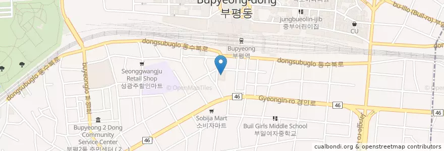 Mapa de ubicacion de 부평남부교회 en Südkorea, Incheon, Bupyeong-Gu, Bupyeong-Dong.