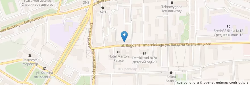 Mapa de ubicacion de Библиотека имени Маяковского en Rusland, Северо-Западный Федеральный Округ, Oblast Kaliningrad, Городской Округ Калининград.