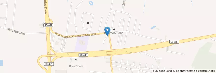 Mapa de ubicacion de Pizzaria Pedra Branca en Brasil, Región Sur, Santa Catarina, Microrregião De Florianópolis, Região Geográfica Intermediária De Florianópolis, Florianópolis.