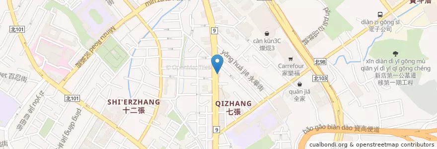 Mapa de ubicacion de 新店建成中醫診所 en تايوان, تايبيه الجديدة, 新店區.