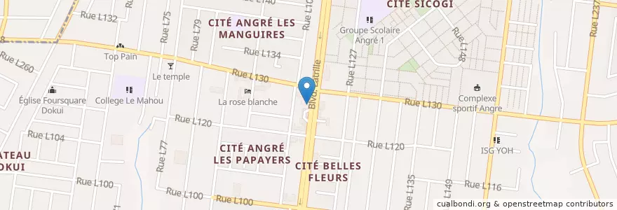 Mapa de ubicacion de Yacht Bar VIP en ساحل عاج, آبیجان, Cocody.