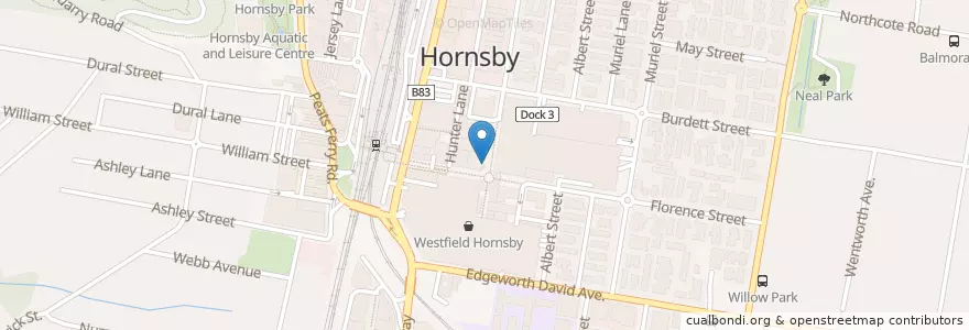 Mapa de ubicacion de Dr Ben Dunster Dentist en Австралия, Новый Южный Уэльс, The Council Of The Shire Of Hornsby, Sydney.