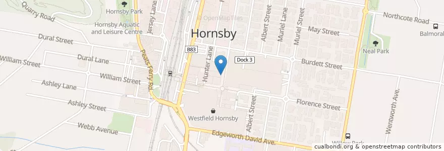 Mapa de ubicacion de Hornsby Fountain Medical Centre en Australia, New South Wales, The Council Of The Shire Of Hornsby, Sydney.