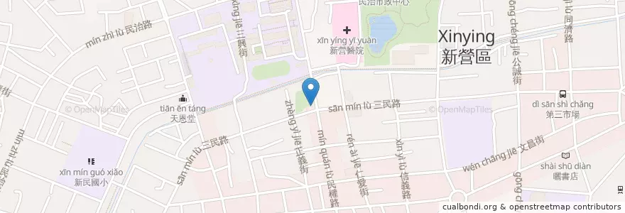 Mapa de ubicacion de 85度C en 타이완, 타이난 시, 新營區.