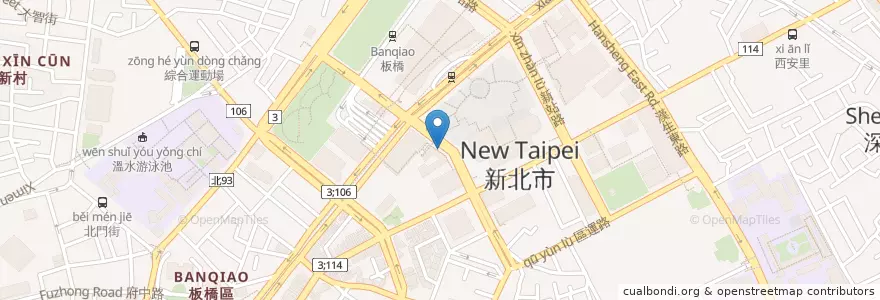 Mapa de ubicacion de 渣打國際商業銀行 en 台湾, 新北市, 板橋区.