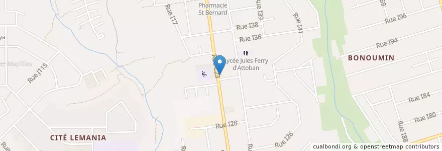 Mapa de ubicacion de Pharmacie Bethel en コートジボワール, アビジャン, Cocody.