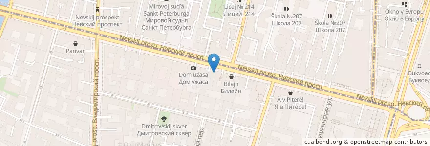 Mapa de ubicacion de Мама Рома en Russia, Северо-Западный Федеральный Округ, Oblast' Di Leningrado, San Pietroburgo, Центральный Район.