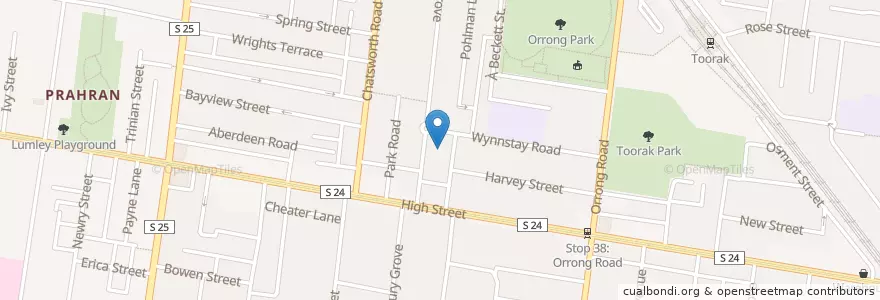 Mapa de ubicacion de Seventh Day Adventist Church en Australie, Victoria, City Of Stonnington.