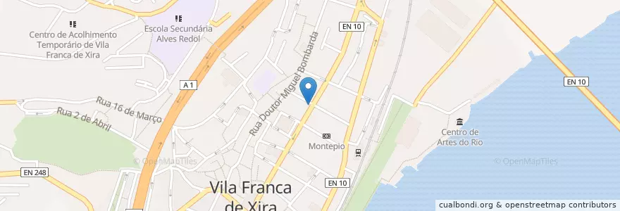 Mapa de ubicacion de Farmácia Moderna en Portugal, Metropolregion Lissabon, Lissabon, Großraum Lissabon, Vila Franca De Xira, Vila Franca De Xira.