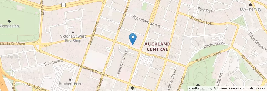 Mapa de ubicacion de The Fiddler en Nova Zelândia, Auckland, Waitematā.