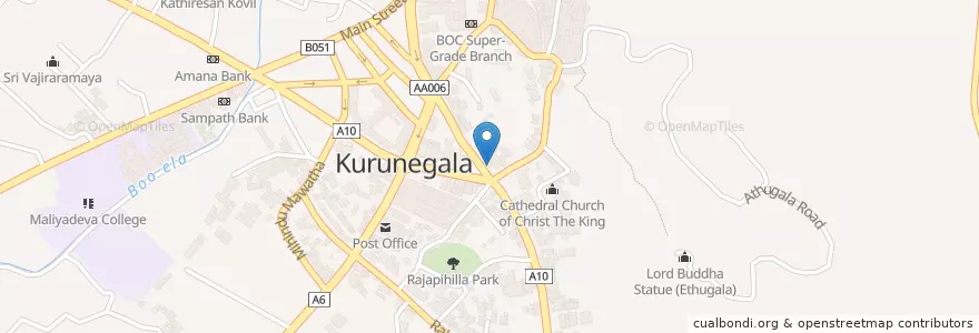 Mapa de ubicacion de Commercial Bank of Ceylon PLC en Sri Lanka, වයඹ පළාත, කුරුණෑගල දිස්ත්‍රික්කය, Kurunegala M.C. Limit.