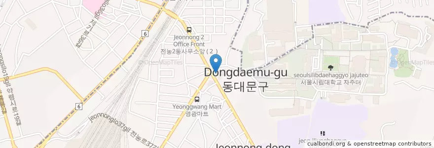 Mapa de ubicacion de 투썸플레이스 en 韩国/南韓, 首尔, 東大門區, 전농1동.