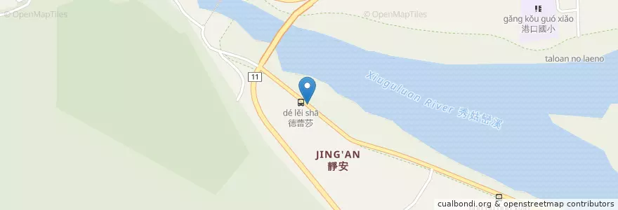 Mapa de ubicacion de 德蕾莎 en 타이완, 타이완성, 화롄현, 펑빈 향.