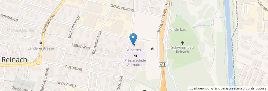 Mapa de ubicacion de Albatros en Svizzera, Basilea Campagna, Bezirk Arlesheim, Reinach.