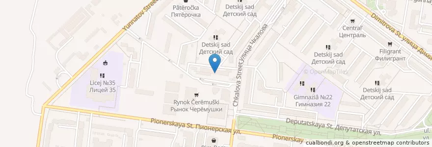 Mapa de ubicacion de Московский индустриальный банк en روسيا, منطقة فيدرالية جنوبية, منطقة كراسنودار, Адыгея, Городской Округ Майкоп.