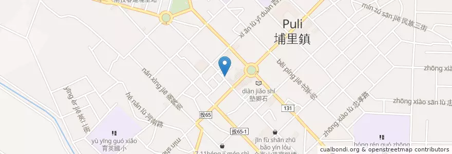 Mapa de ubicacion de 聖光小兒科診所 en Taiwán, Provincia De Taiwán, Condado De Nantou, 埔里鎮.