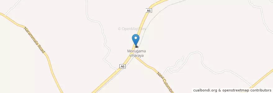 Mapa de ubicacion de Morugama viharaya en Sri Lanka, වයඹ පළාත, කුරුණෑගල දිස්ත්‍රික්කය.