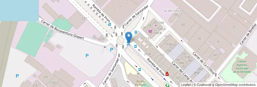 Mapa de ubicacion de 317 - Rambla Prim 256 en İspanya, Catalunya, Barcelona, Barcelonès, Barcelona.