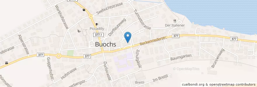 Mapa de ubicacion de 6374 Buochs en سوئیس, Nidwalden, Buochs.