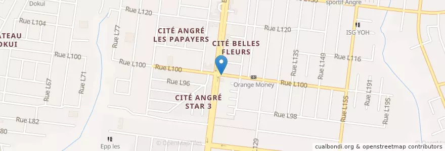 Mapa de ubicacion de MoneyGram en Côte D'Ivoire, Abidjan, Cocody.